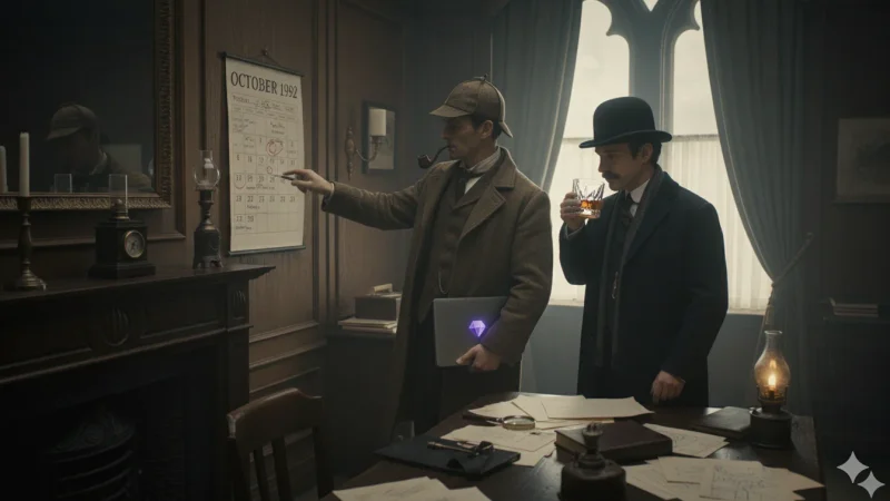 Sherlock Holmes and Dr. Watson working together
