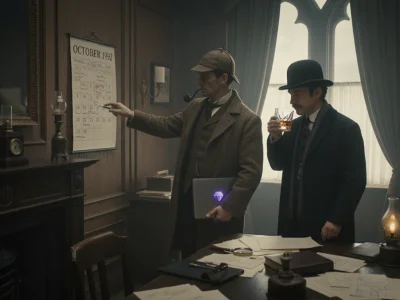 Sherlock Holmes and Dr. Watson working together