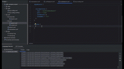 GIF example of AI-augmented code completion