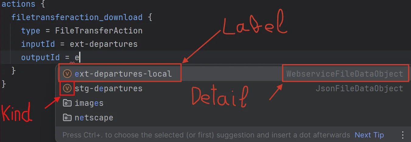 Image showing the fields mappings rendered in the UI