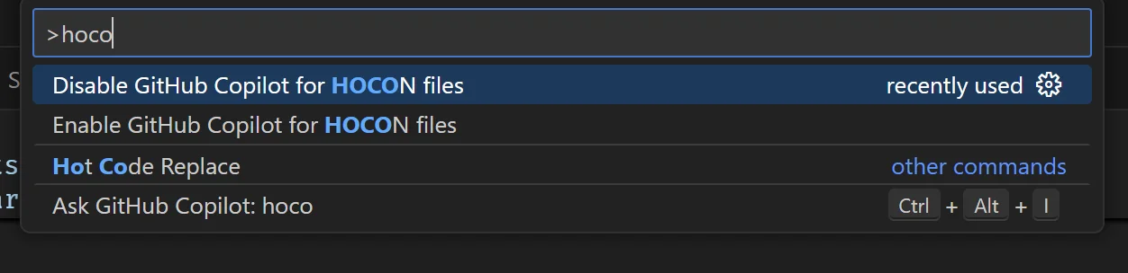 Enable or Disable Copilot for HOCON
