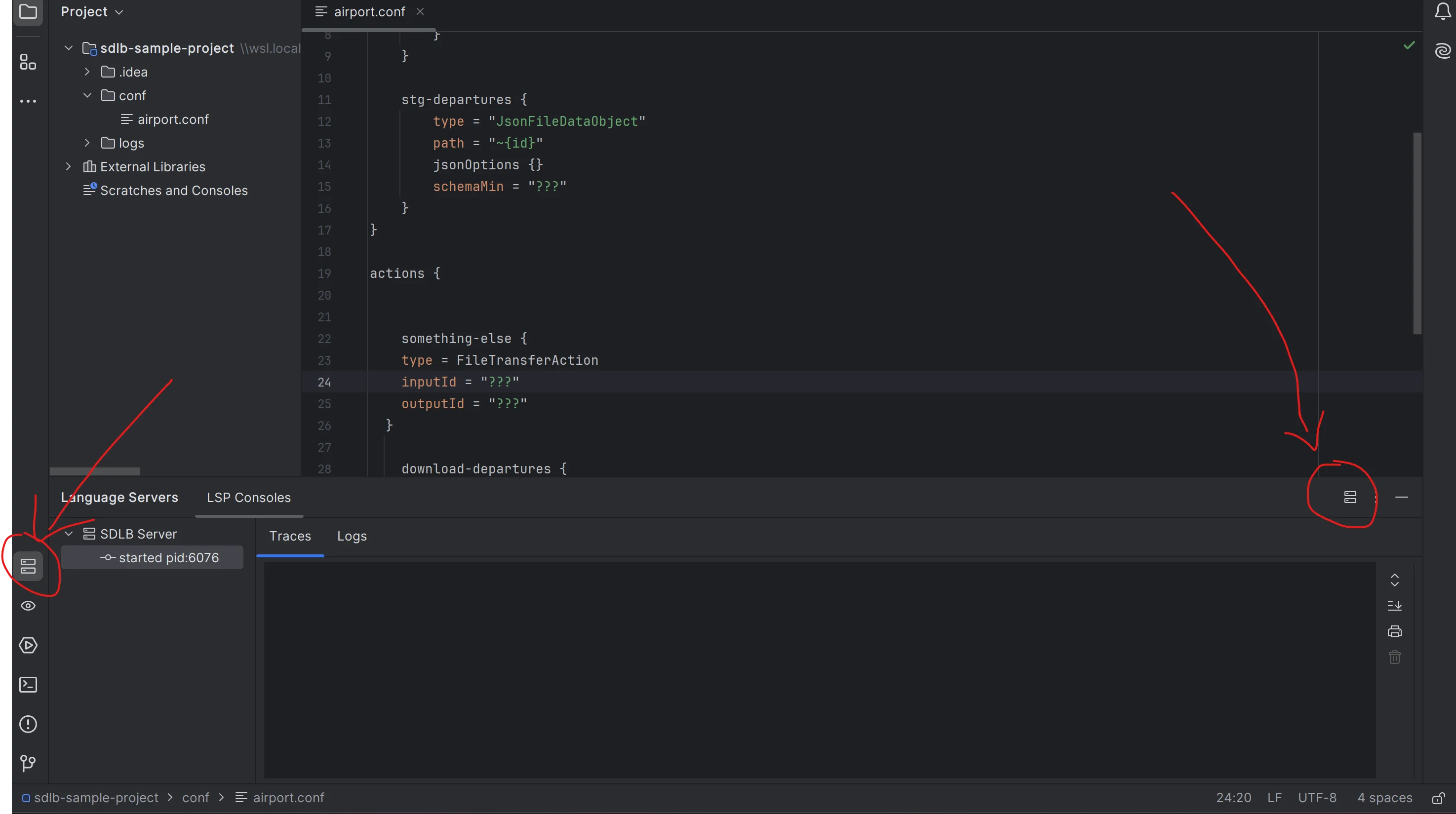 screenshot of Intellij for setting up LSP4IJ