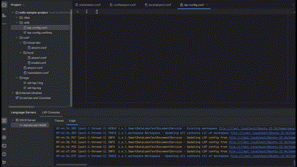 GIF example of LSP default template