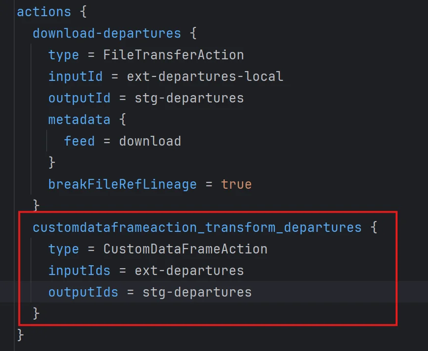 Screenshot of a template getting generated