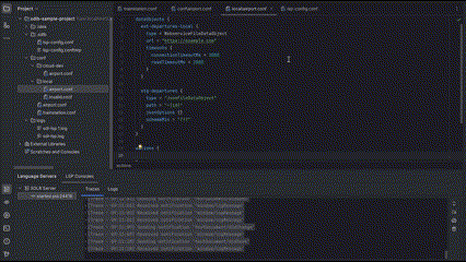 GIF example of basic code completion